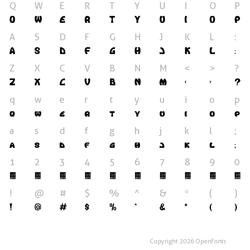 Character Map of Craftstone Regular