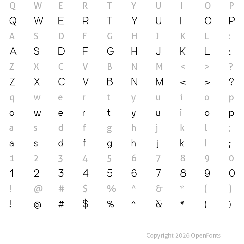 Character Map of Craftwork Grotesk Regular