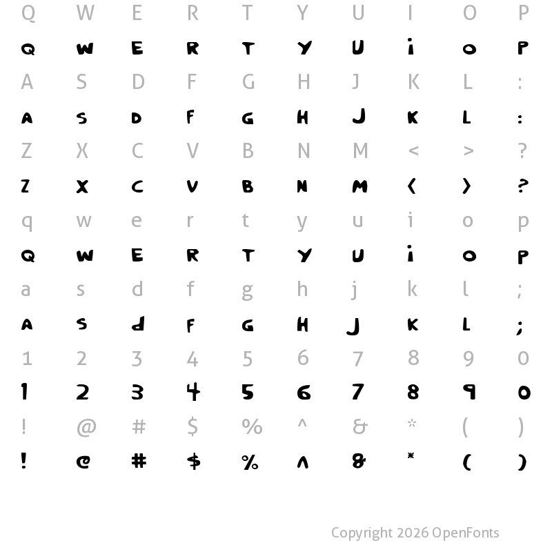 Character Map of Crappity-Crap-Crap Regular