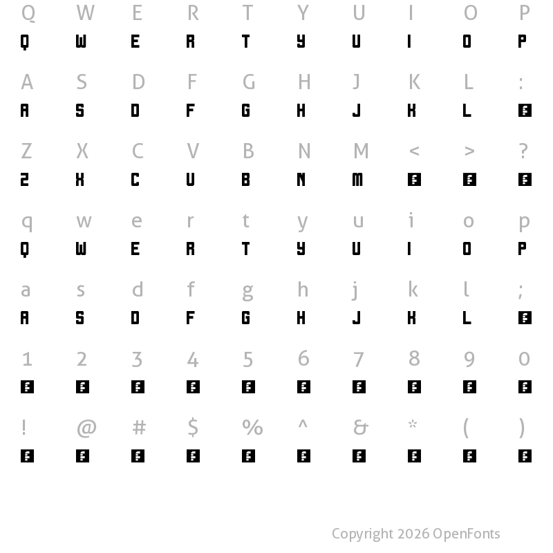Character Map of Crash Test Regular