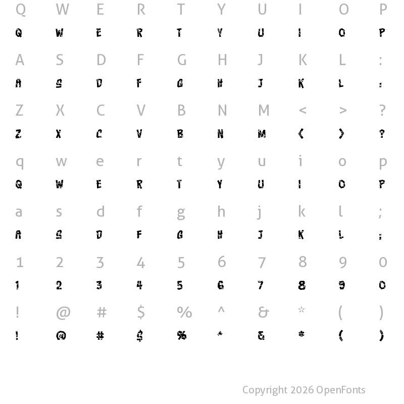 Character Map of Crashcourse BB Regular
