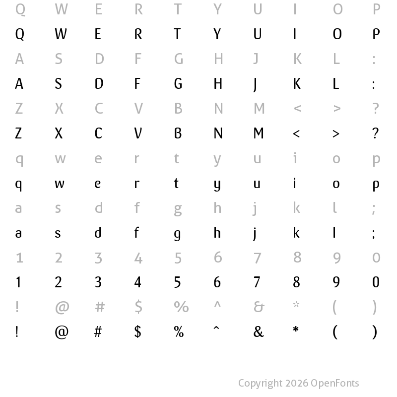 Character Map of Crassula Regular
