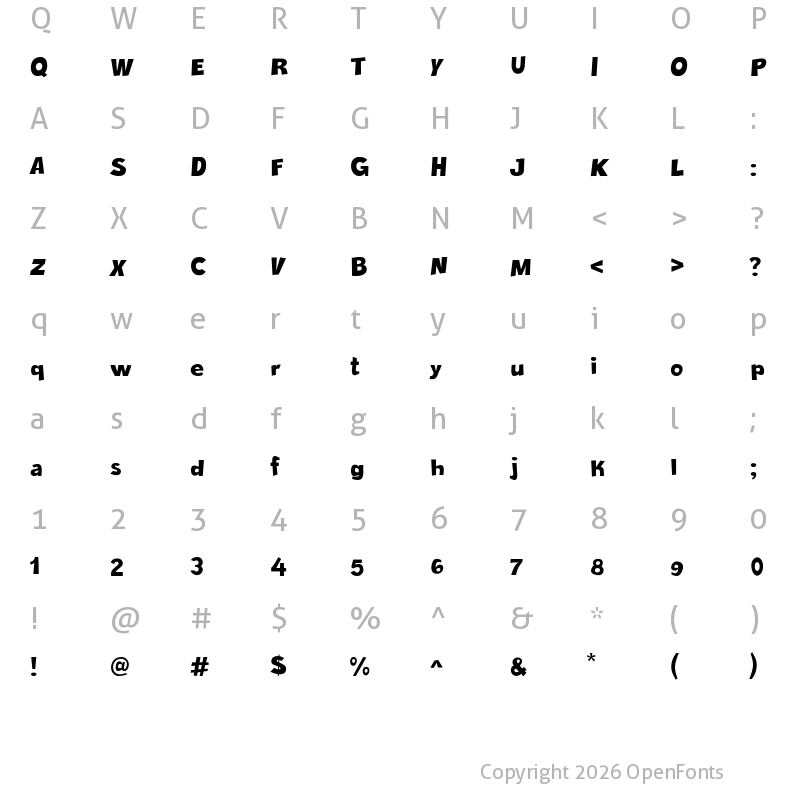 Character Map of Crazy Krabs Regular