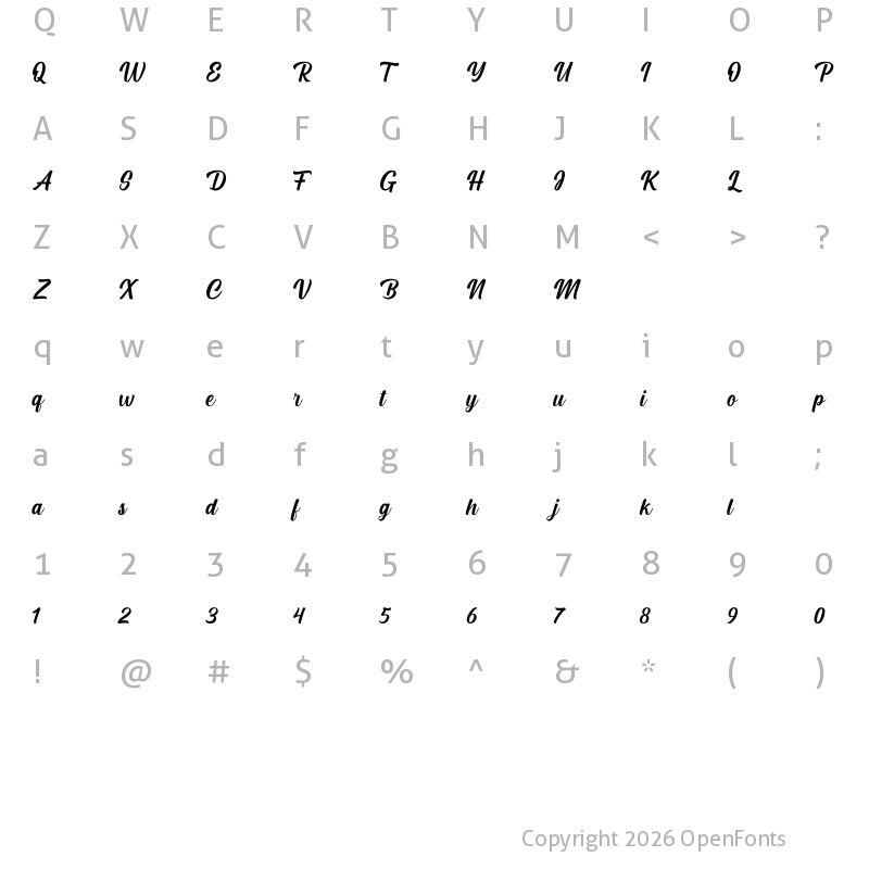 Character Map of Cream Cake Regular