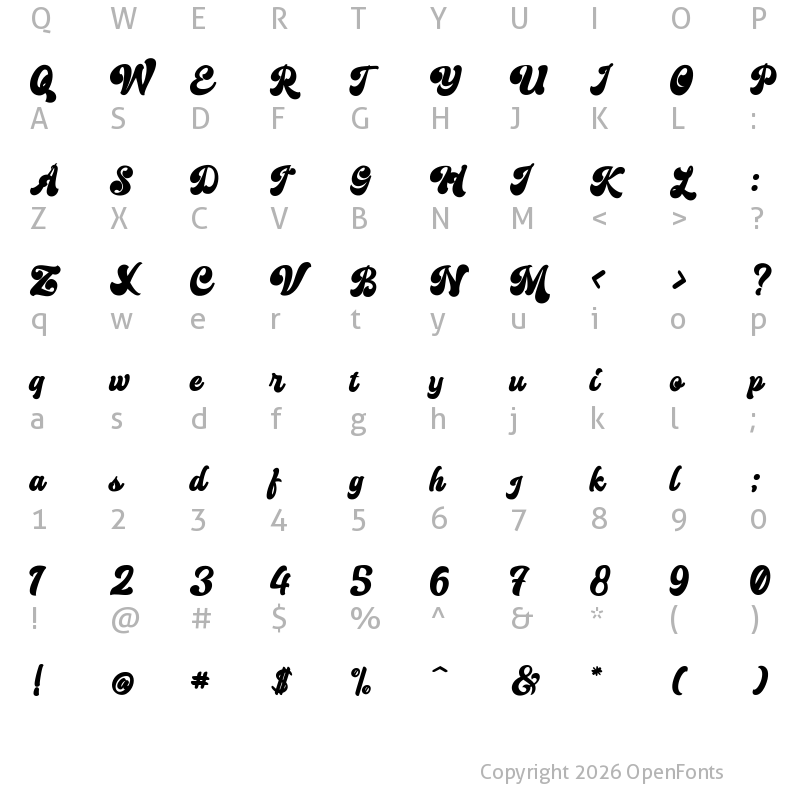 Character Map of Creamer Regular