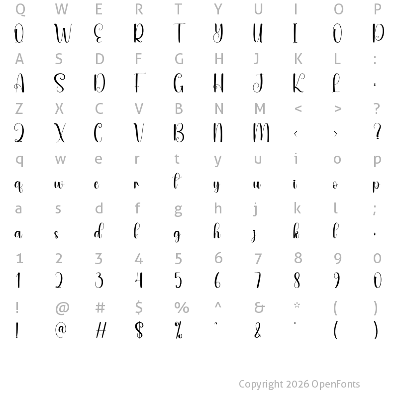 Character Map of Creamy Regular