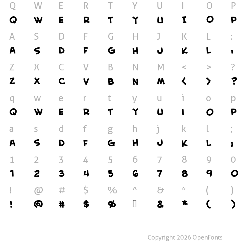 Character Map of CreativeBlock BB Bold