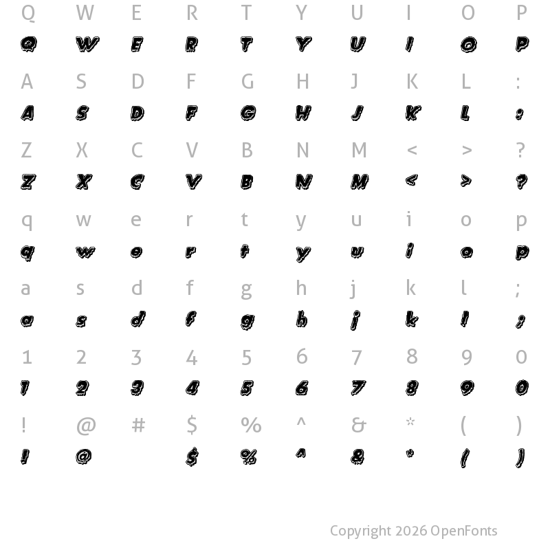 Character Map of Creature Feature Regular