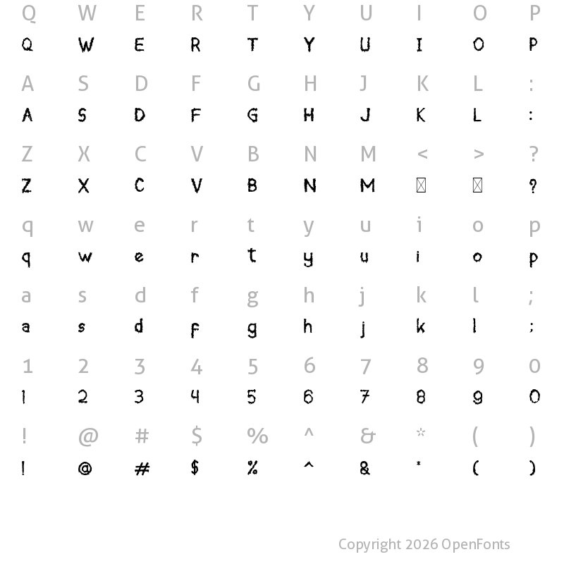 Character Map of Creepy Forest Regular