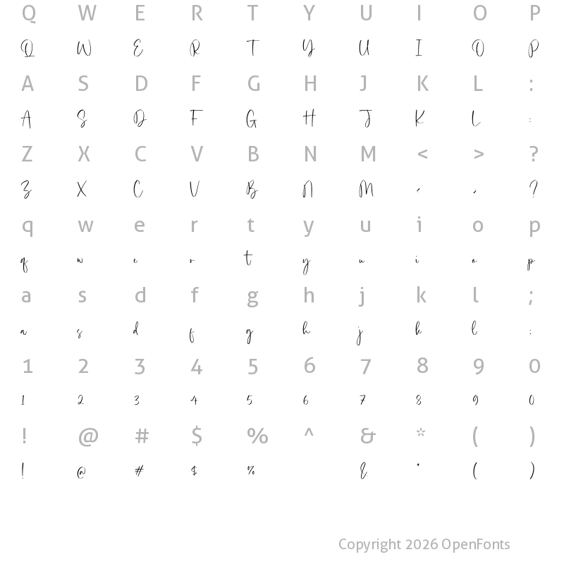 Character Map of Crimson Bouquet Regular