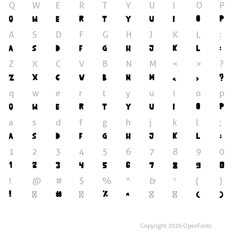 Character Map of Crispy Cream Bold
