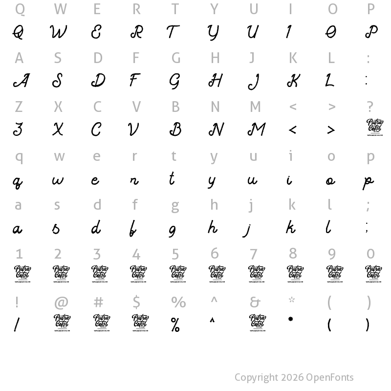 Character Map of Cristaloak Regular