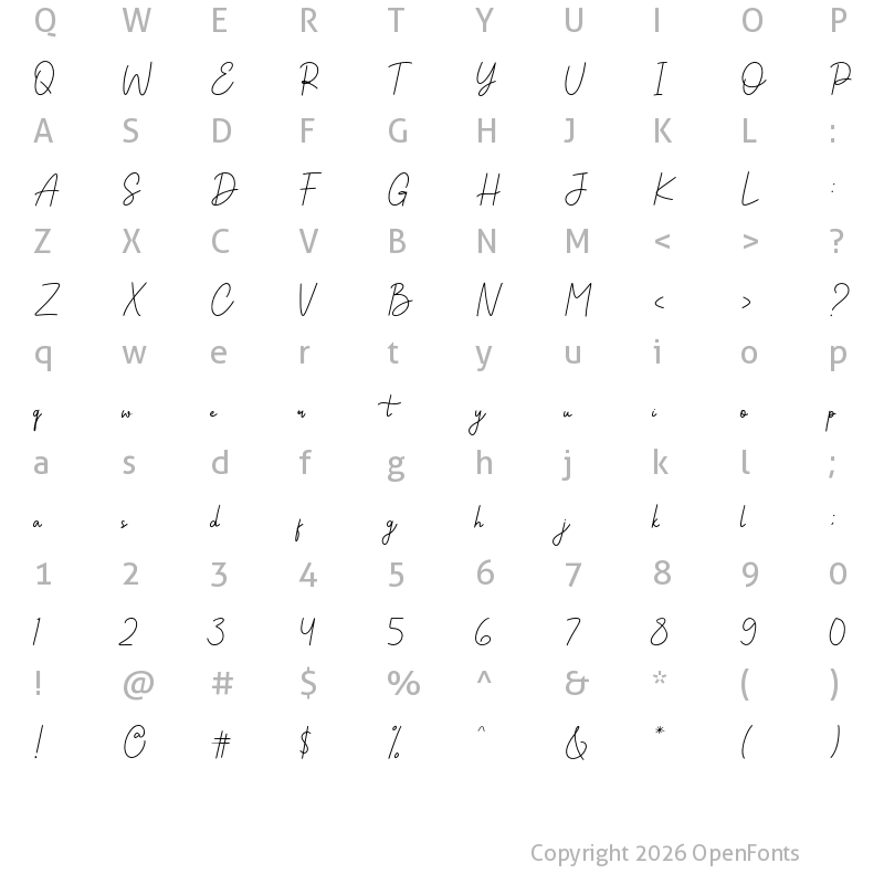 Character Map of Cristine Regular