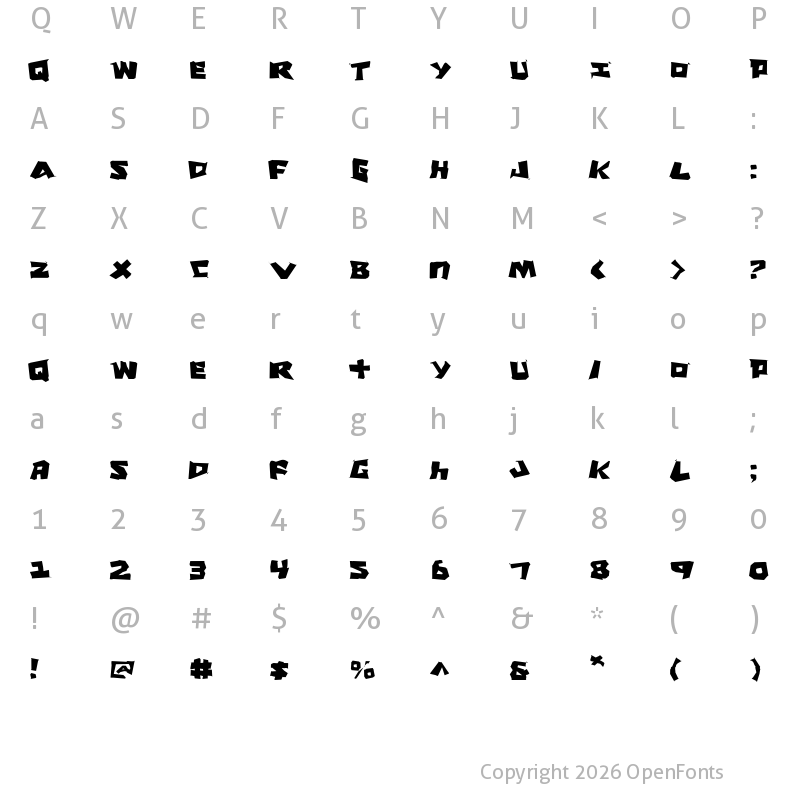Character Map of Cro-Magnum Jagged Jagged