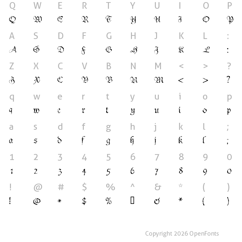 Character Map of Crumble Regular