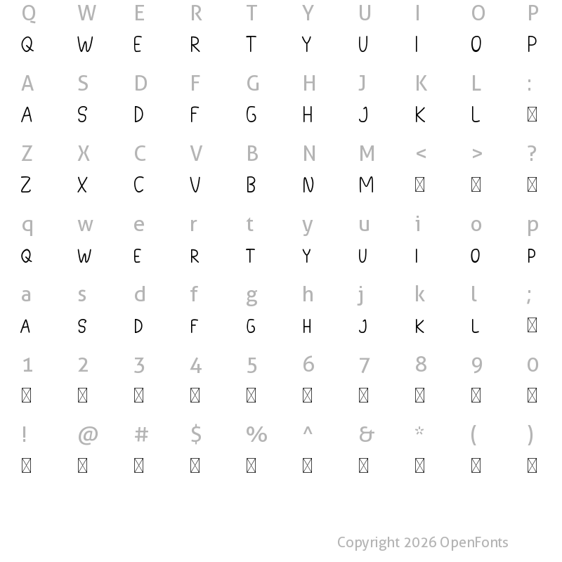 Character Map of Crushing Demo Regular