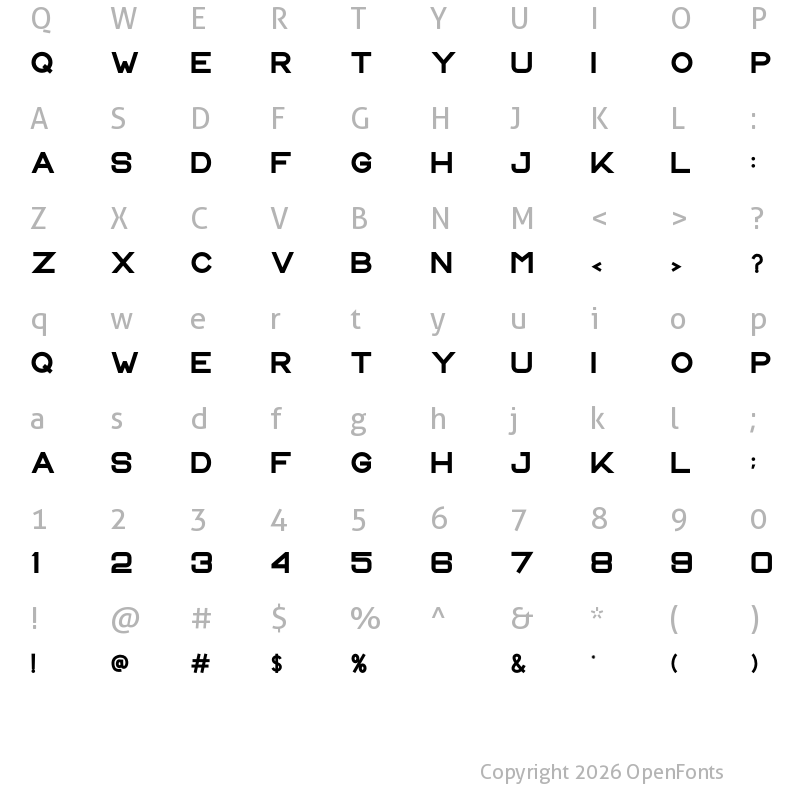 Character Map of CS Harley Bold