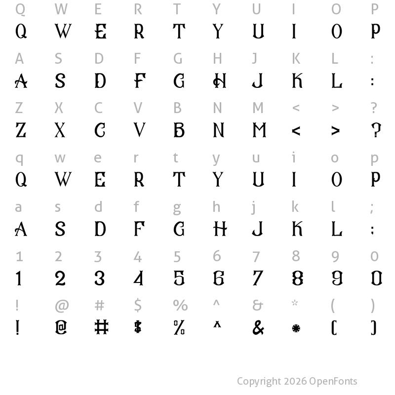 Character Map of CS Mulan Regular