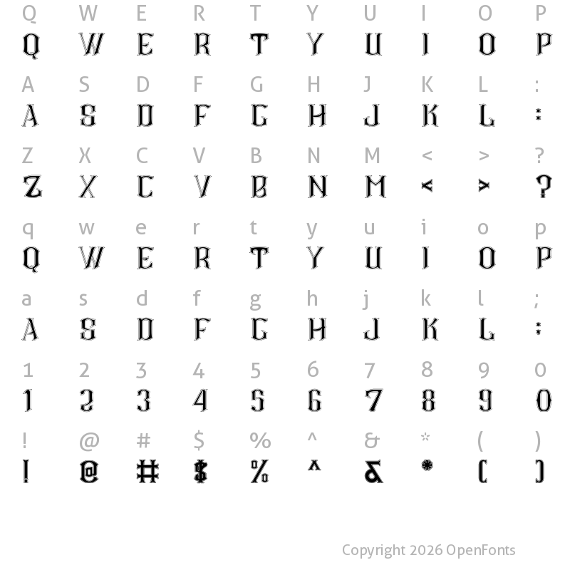 Character Map of CS Roger Dropline