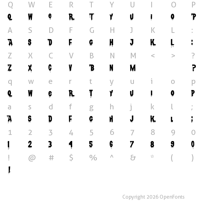 Character Map of CSNPWDT NFI Regular