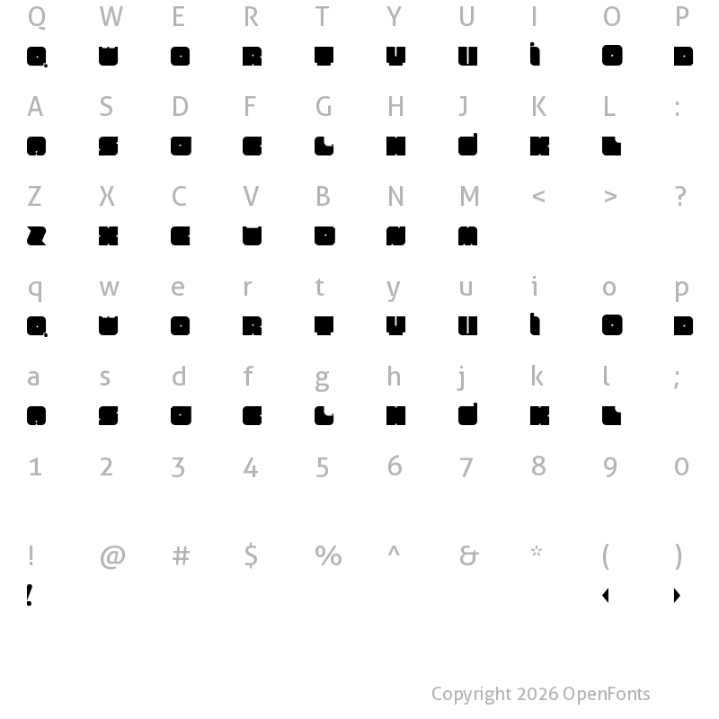 Character Map of Cuadra Regular