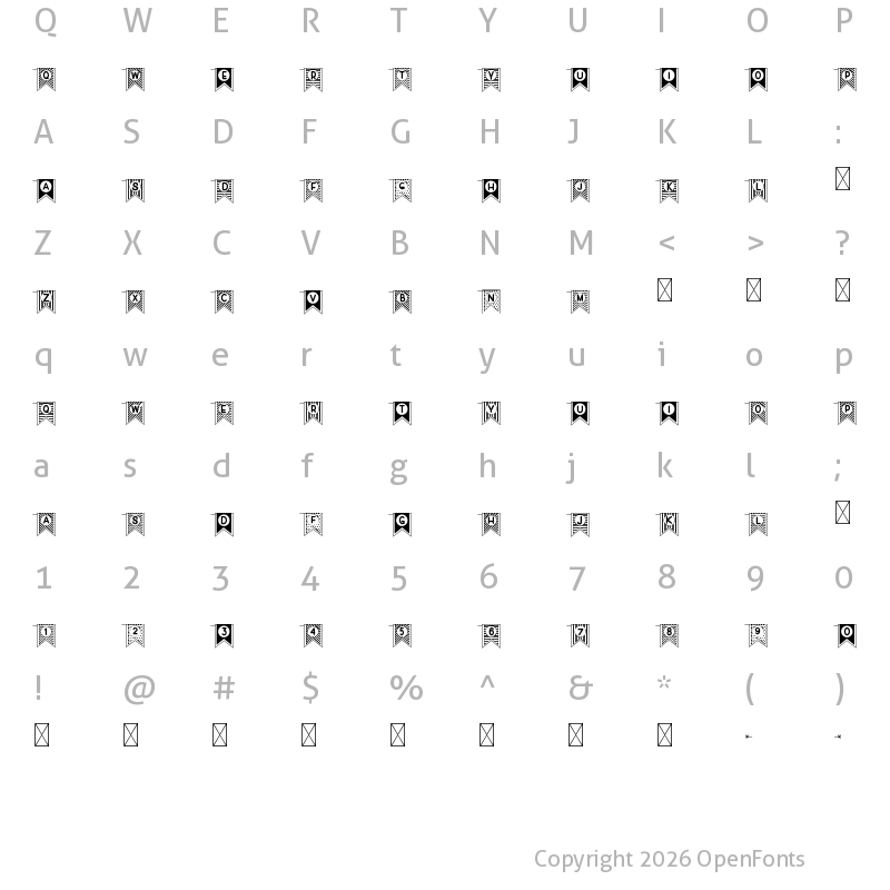 Character Map of Cufis Decor Regular
