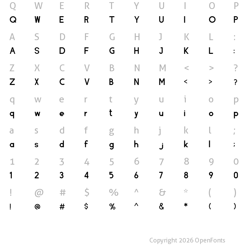 Character Map of Cumisans Regular