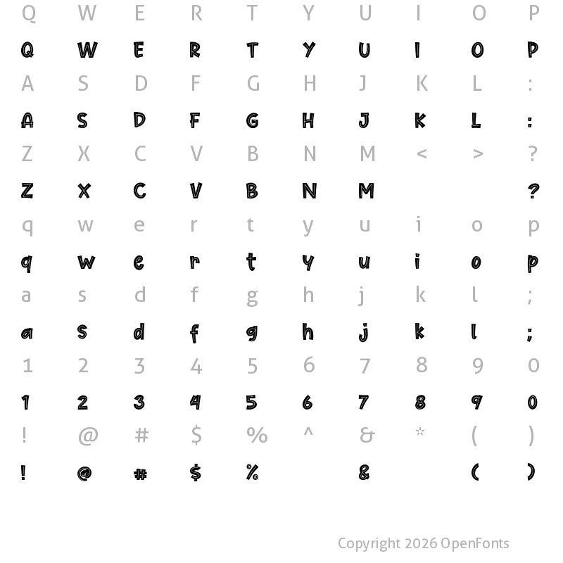 Character Map of Cute Maple Regular