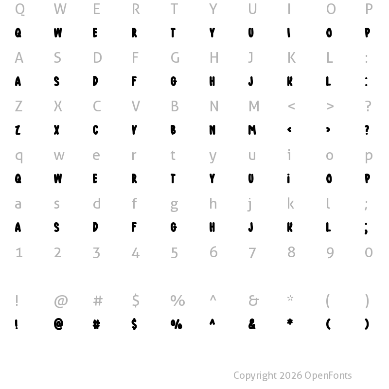 Character Map of Cute Rabbit Regular