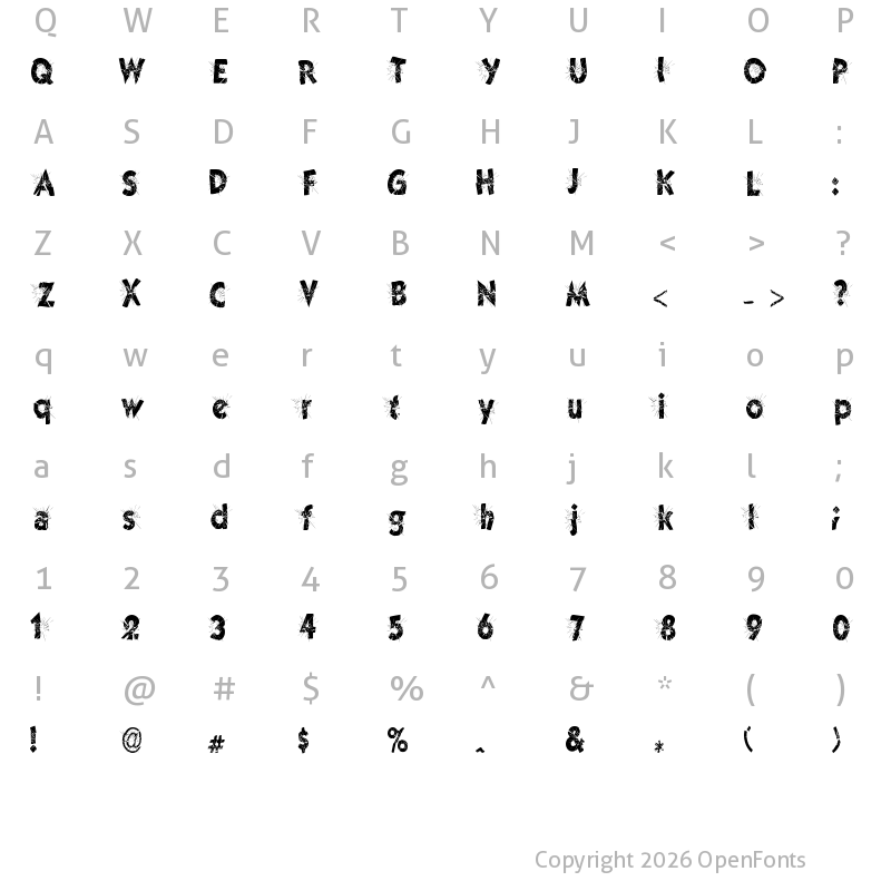 Character Map of CuttingEdge Regular