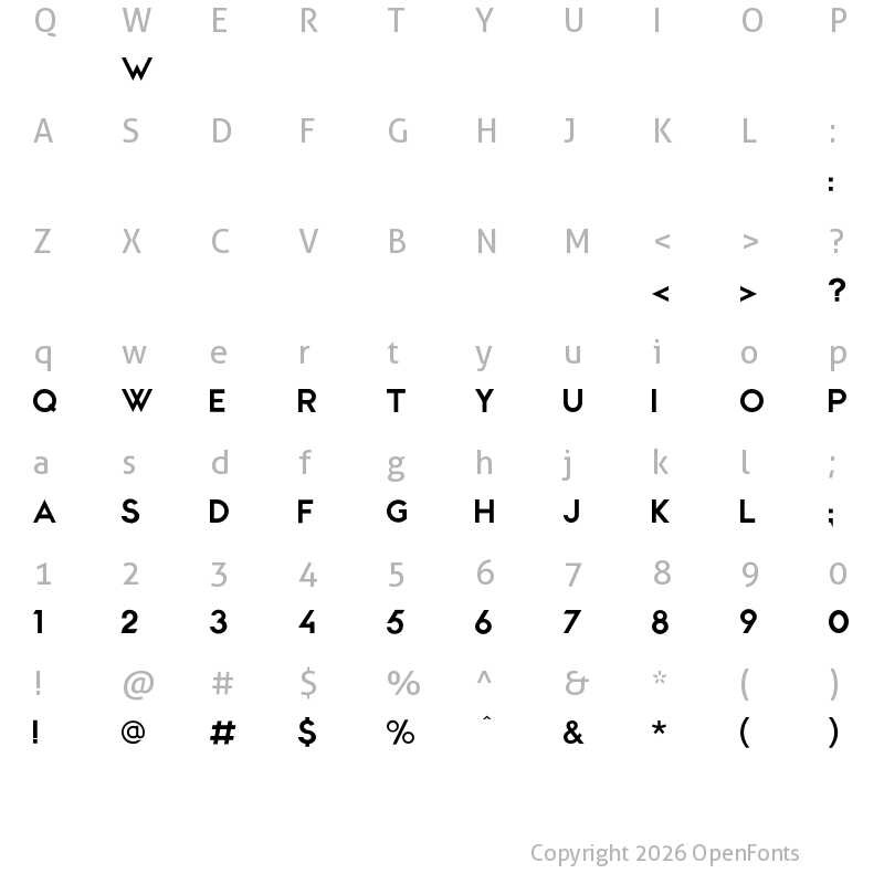Character Map of CWG Sans Regular
