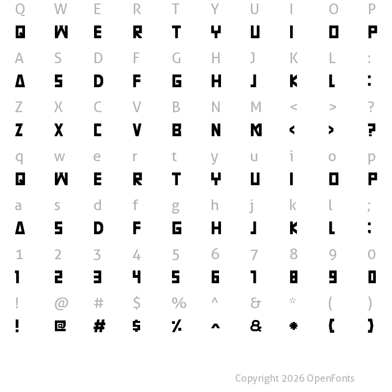 Character Map of CYBERBANG Regular