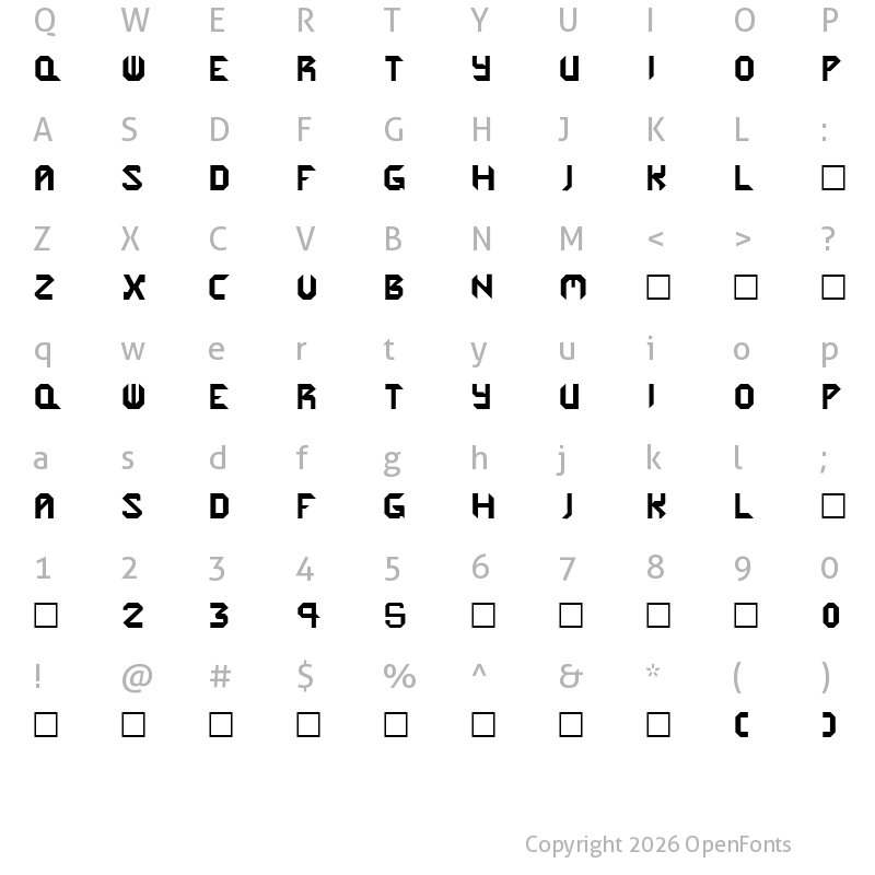 Character Map of Cybergenics Normal