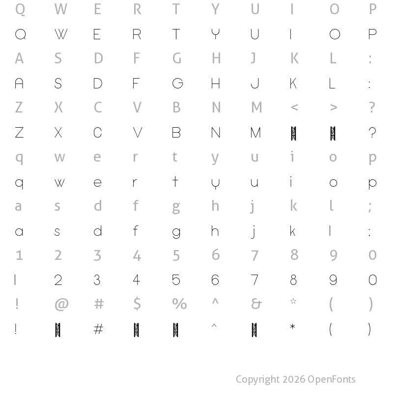 Character Map of Cypher Light