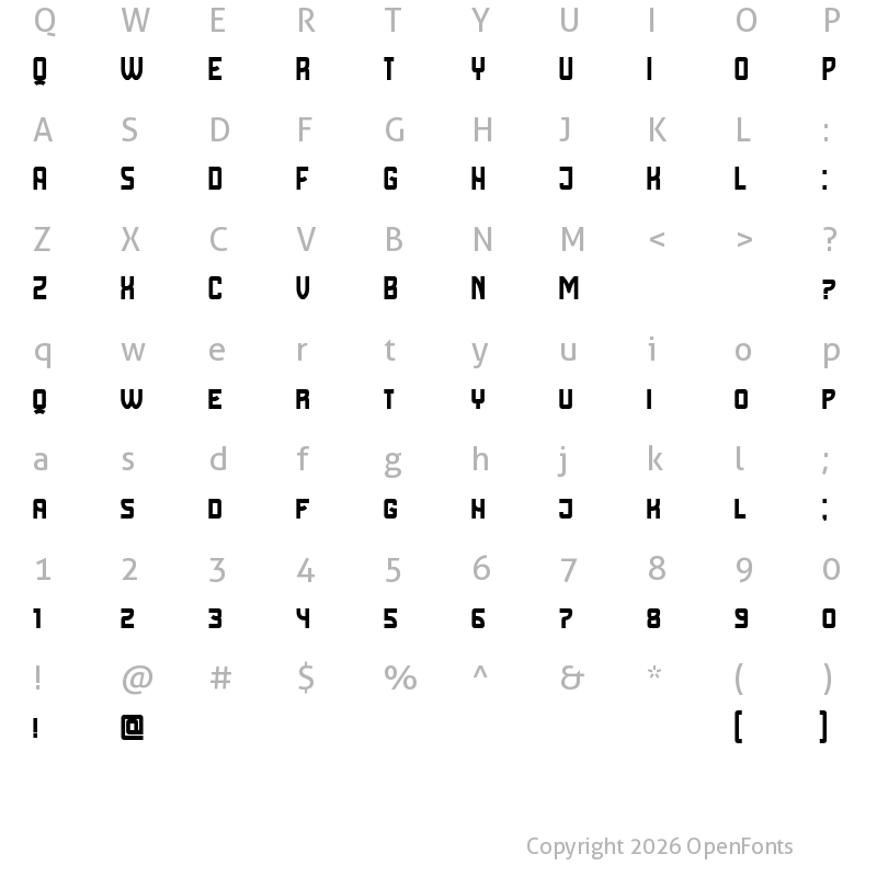 Character Map of Cyrillic Attitudes Regular