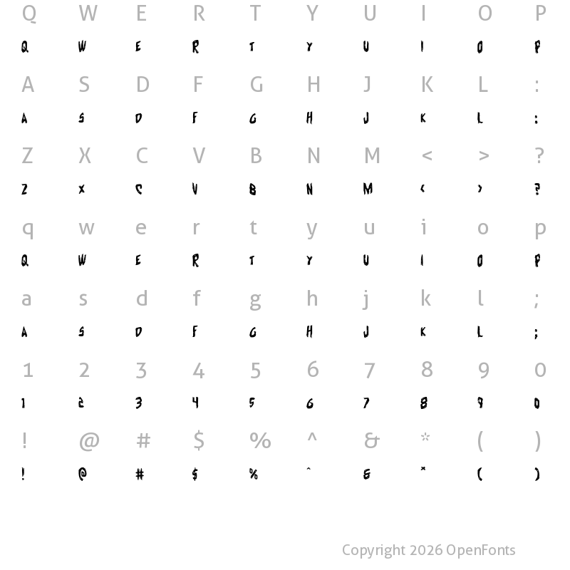 Character Map of Cyrus the Virus Regular