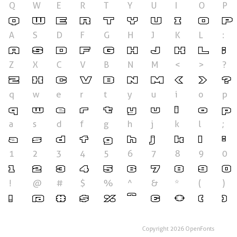 Character Map of D3 Egoistism outline Regular