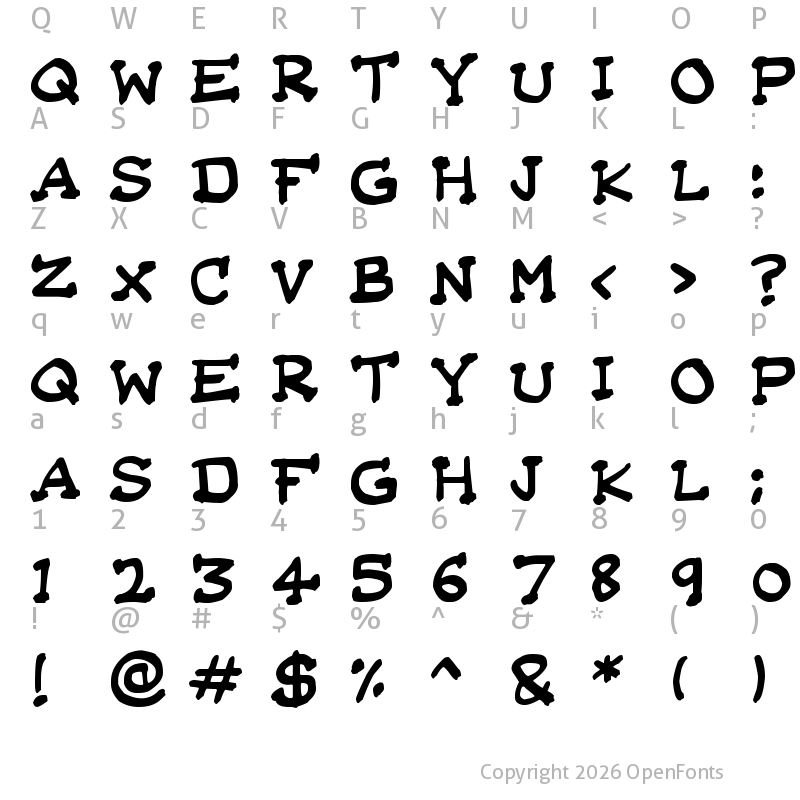 Character Map of Da Serif Kid Regular