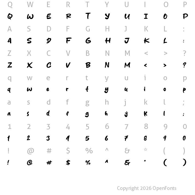 Character Map of Dacherry Regular