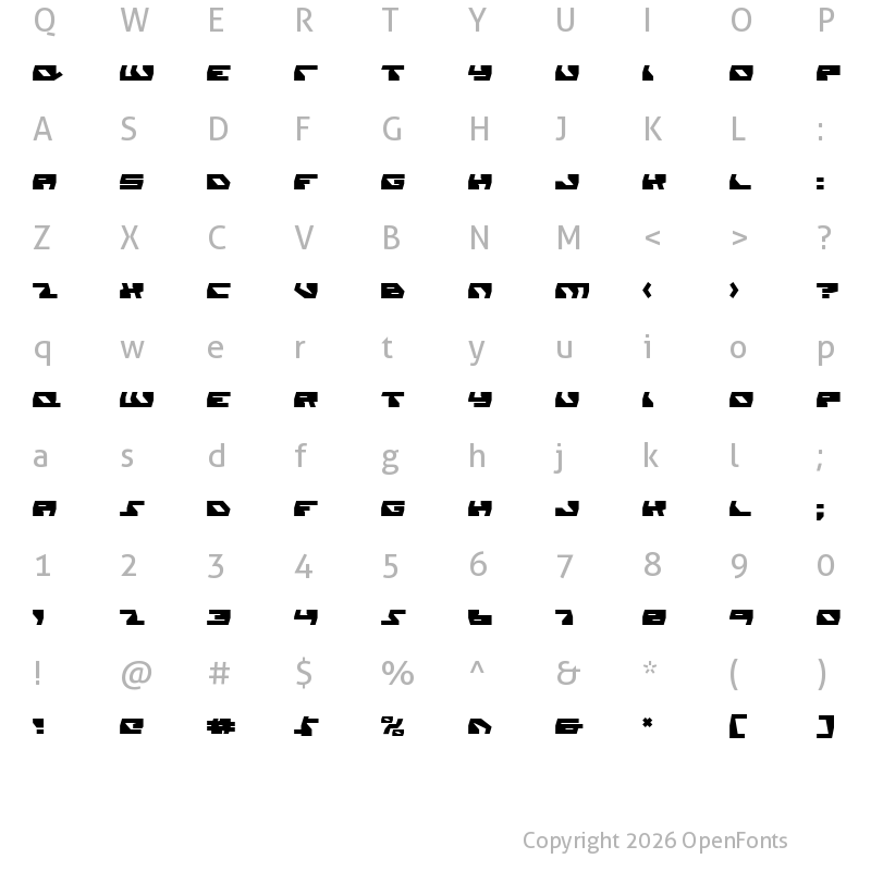 Character Map of Daedalus Regular