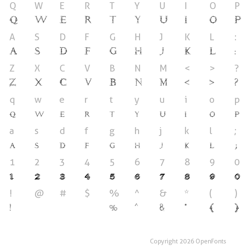 Character Map of Daemonesque Regular