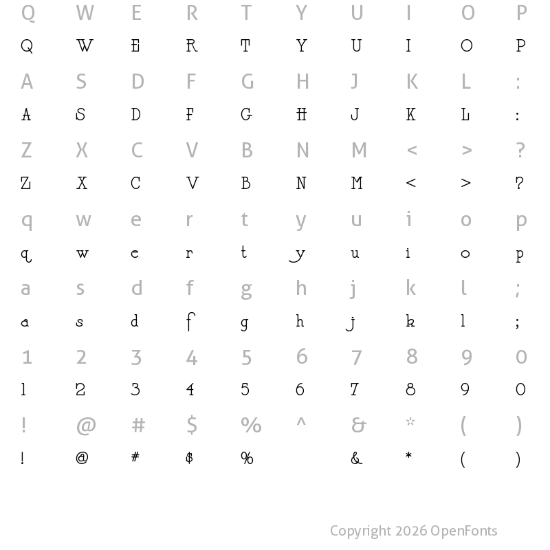 Character Map of Daffadowndilly NF Regular