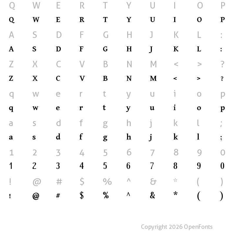 Character Map of Dai Banna SIL SemiBold