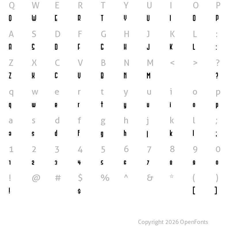 Character Map of Daily Gifts Regular