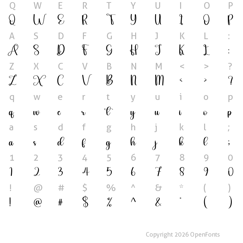 Character Map of Daily Regular