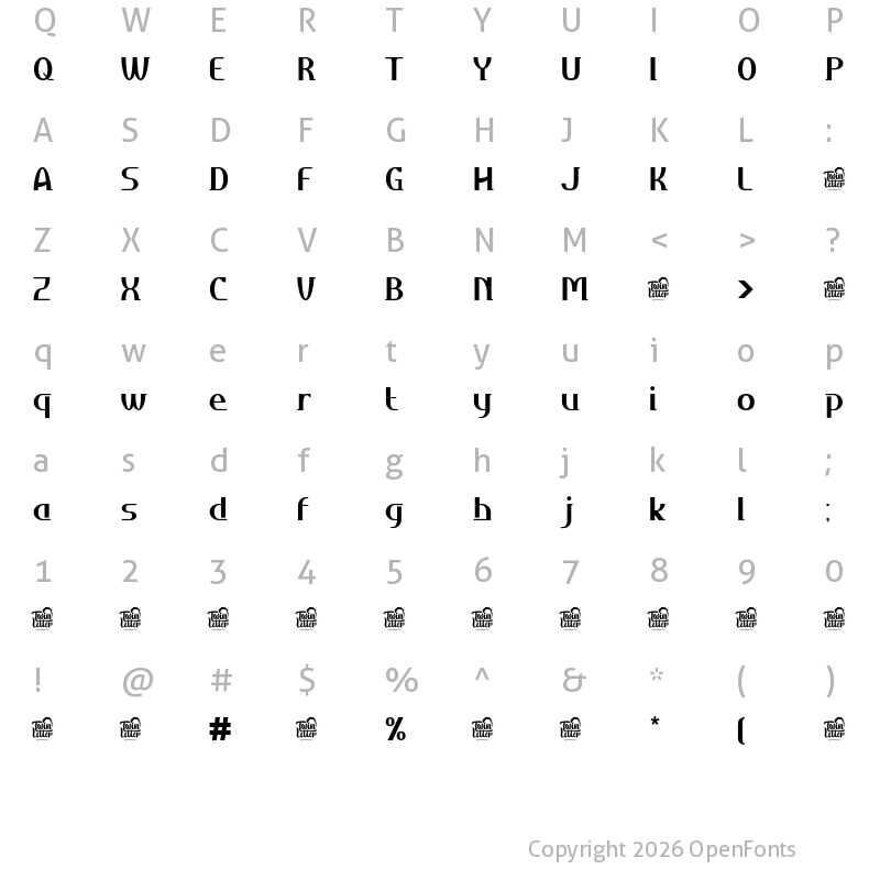 Character Map of Daimor Personal Use Extra Bold