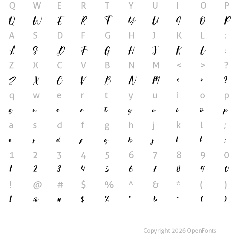 Character Map of Daisyah Regular