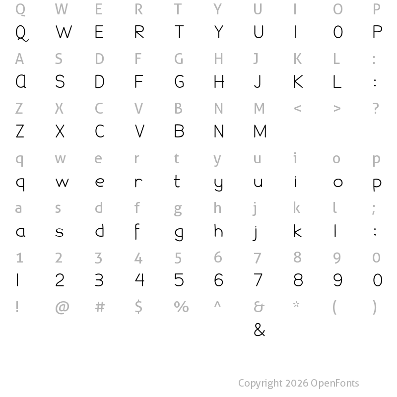 Character Map of Damai Pelajar Regular