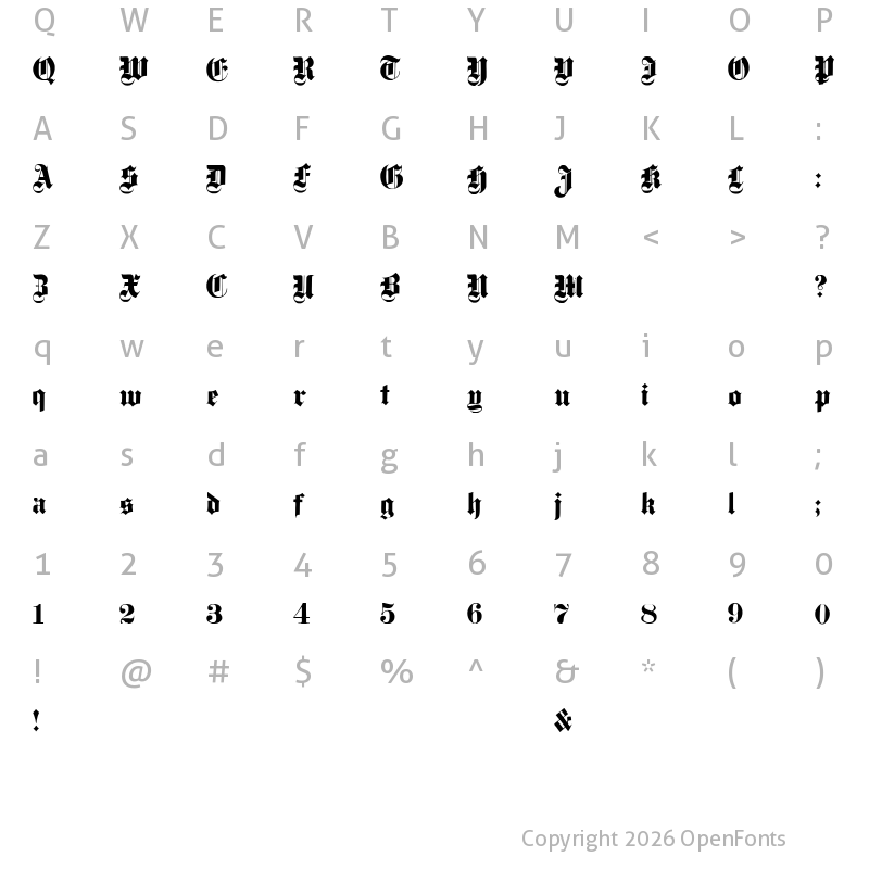 Character Map of Dampfplatz Solid Black