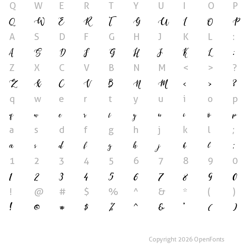 Character Map of Dandeleon Vintage Demo Regular